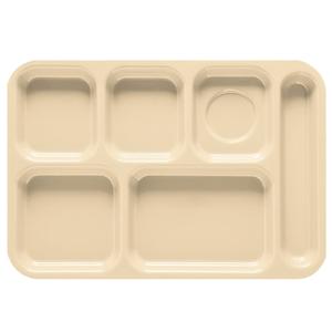 GET Tan 14.4in x 9.8in 6 Compartment Cafeteria Tray - 1dz - TR-152-T 