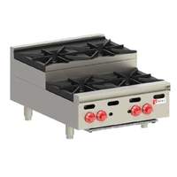 Wolf Commercial 24in W Countertop Gas Achiever 4 Burner Step-up Hotplate - AHP424U 