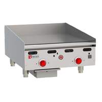 Wolf Commercial 24"W x 24in Heavy Duty Thermostatic Countertop Gas Griddle - ASA24 