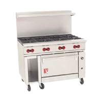 Wolf Commercial 48in Gas Challenger XL Restaurant Range with (8)30KBTU burners - C48S-8B 