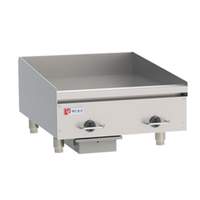 Wolf Commercial 24in W Heavy Duty Electric Griddle with thermo snap action - WEG24E 