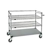Quantum Food Service 60x24x48 304 Stainless 3 Shelf Utility Cart with 3 Sided Frame - WRSC3-42-2460FS 