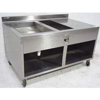 Used Stainless Steel Mobile Donut Pastry Glazing Station Table