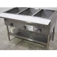 Used Falcon Food Service 46" 3 Well Steam Table With Undershelf - Natural Gas - HFT-3-NG