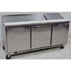 Used Beverage Air 72" Refrigerated Sandwich Prep Table - SPE72HC-18