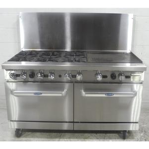 Used Atosa CookRite 60in (6) Burner Gas Range w/24in Right Side Griddle - ATO-6B24G 