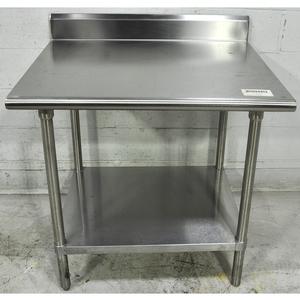 Used 30x36 All Stainless Steel Work Table w 5in Back Splash 