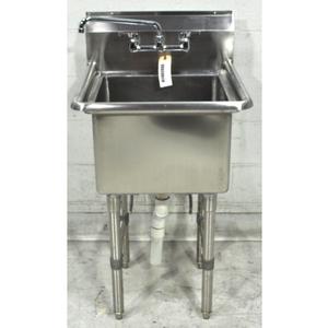 Used BK Industries 18"x18"x12" One Compartment Sink w/ S/s Legs and Faucet - BKS-1-18-12