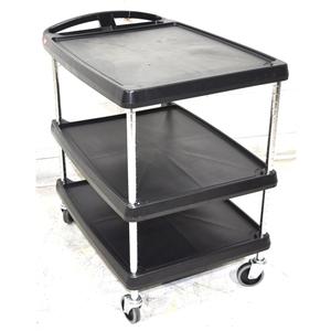 Used Metro 2 Tier Large Black Bus Cart with Chrome Plated Legs - MY2030