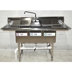 Used KTI ECS3SM-2D Sink, (3) Three Compartments with Faucet - ECS3SM2D 