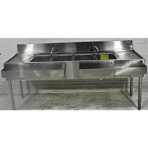 Used Krowne Metal Royal Series 72" Wide Four Compartment Underbar Sink