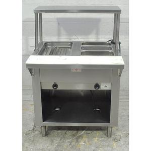 Used Advance Tabco Hot Steam Table with Two Wells & Over shelf - SW-2E-120-BS