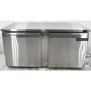 Used Continental Refrigerator 60" Wide Two Door Undercounter Reach-In Cooler - DL60