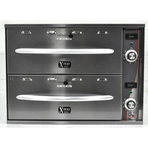 apw wyott Wyott X*PERT Countertop Double Drawer Holding Food Warmer 900W - HDDI-2 