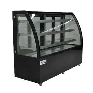 Used Avantco 72" Black 3-Shelf Curved Glass Dry Bakery Display Case - 193BCTD72B