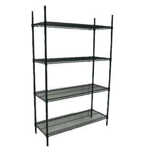 Used Four Shelf Green Epoxy-Coated Wire Rack