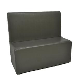 Used Grey Upholstered Single Plain Back Vinyl Booth 47 x 22 x 43