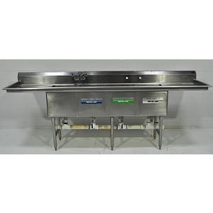 Used Stainless Steel 4 Comp Commercial Sink with 2 Drainboards Used Stainless Steel 4 Comp Commercial Sink with 2 Drainboards