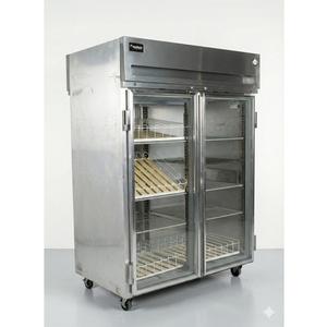 Used Delfield Two Section Glass Door Pass-Thru Refrigerator - MRPT2-GS