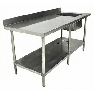 Used GSW USA WT-PS3072R Stainless Steel Work Table 30 x 72 with sink 