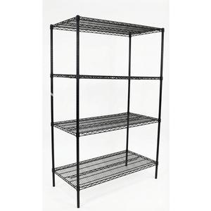 Used 4-Tier Green Epoxy Coated Wire Shelf 24x48x74 