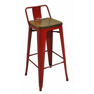 Used Metropolis Low Back Bar Stool Wood Seat - Red - 938537-R 