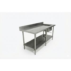 Used GSW USA WT-PS3072R Stainless Steel Work Table 30 x 72 with sink 