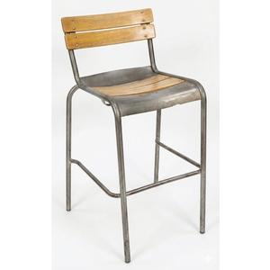 Used Wooden Bar Chair - 21 x 21 x 41 - High-Back Slat Design 