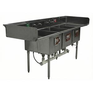 Used 94in Stainless Steel 3-Compartment Commercial Sink with Drain 