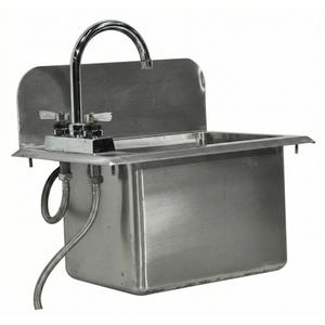 Used Drop-in Hand Sink with Gooseneck Faucet and Right Splashguard 