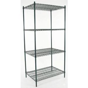Used 4-Tier Green Epoxy-Coated Wire Rack 