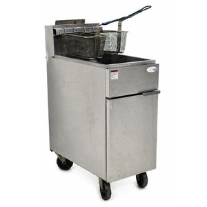 Used Atosa ATFS-40 CookRite 40lb Nat Gas Fryer with Casters -102K BTU 