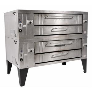 Used Bakers Pride Y602 60" Double Deck Gas Pizza Oven - 240,000 BTU