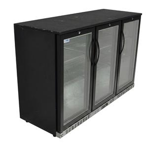 Used Koolmore BC 3DSW BK 53" 3-Door Glass Back Bar Refrigerator Beer Cooler