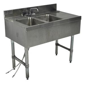 Used Advance Tabco CRB-32L 36in 2-Compartment Underbar Sink 