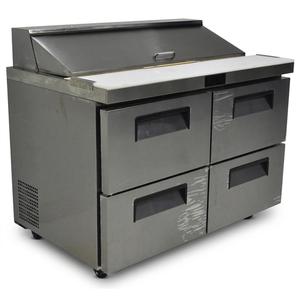 Pre-Owned Atosa MSF8302GR 48in Two Section reach-In Sandwich Prep Refrigerator 