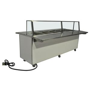 Used Low Temp 5E6-CPA 96" Mobile 6 Well Steam Table W/ Folding Tray Slide