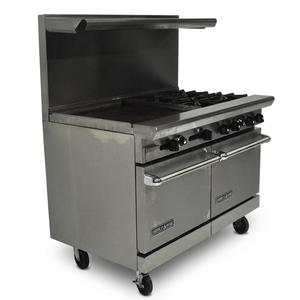 Used American Range AR-24G-4B 48" 4-Burner 24" Griddle Gas Range w/ 2 Space-Saver Ovens