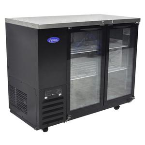 Pre-Owned Atosa SBB48GGR 48" Shallow Depth 2 Glass Door Back Bar Cooler Refrigerator