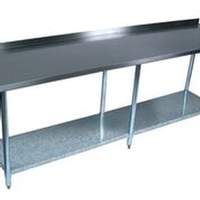 BK Resources 96x30 Stainless Work Table, 1.5in Upturn & Undershelf - VTTR-9630 