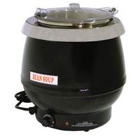 10.5 Quart Black Soup Kettle with Plastic Lid 400w - SB6000B