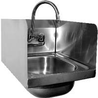 GSW USA Hand Sink 12x17 stainless steel Splash Guards NSF with NO LEAD Faucet - HS-1217S 