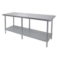 GSW USA 24" x 96" Stainless Work Top Table w/ Undershelf - WT-E2496