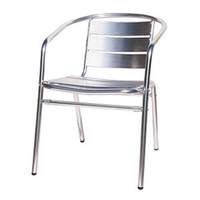 H&D Commercial Seating Outdoor All Aluminum Restaurant Chair Chrome Finish - 7011 