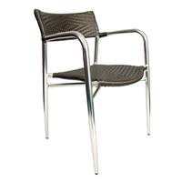 AAA Furniture Aluminum Outdoor Dining Chair w/ Dark Grey Woven Rattan Seat - AL-C/ROMEO