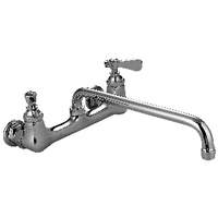 GSW USA Wall Mount Heavy Duty NO LEAD Faucet 14in Spout 8in Center - AA-814G