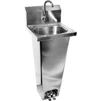 GSW USA Hand Sink 16x15 w NO LEAD Faucet & Foot Pedal Operated Valve - HS-1615F 