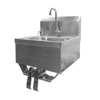GSW USA Wall Mt Hand Sink 16inx15inx6in with Knee Valve & No Lead Faucet - HS-1615K 