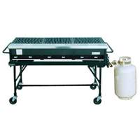 Big John Grills 23x58 Portable LP Gas Grill Cast Iron Grates, Cylinder, Cart - A3P PACKAGE