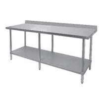 GSW USA 84" x 24" Stainless Steel Work Table w/ 1.5" Backsplash - WT-EB2484